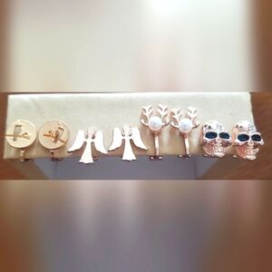 4 Pairs Fashion Clip On Gold Earrings
